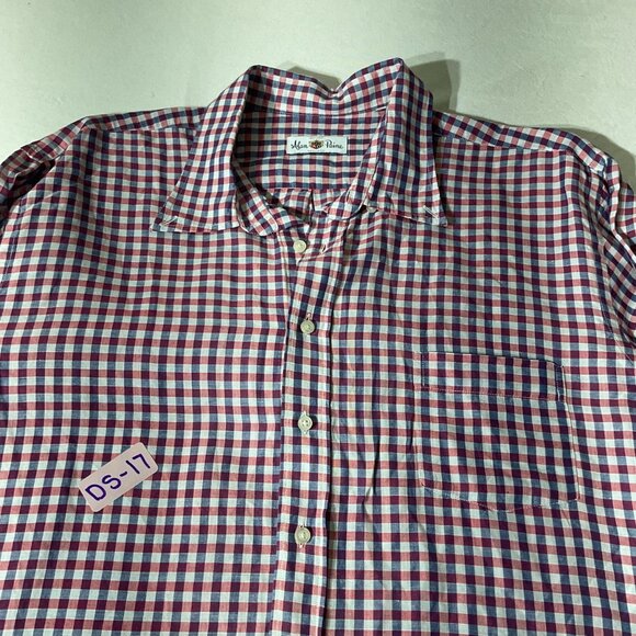 Alan Paine Mens XL Red & Blue Checkered Button-Up Shirt - Picture 8 of 8